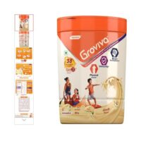 Information about Groviva Child Nutrition for Physical Growth, Brain Development & Immunity | Flavour Vanilla Powder Groviva Powder is a child nutritional drink containing 38 nutrients, including growth and digestive nutrients, that support physical growth, brain development, and immunity in children above two years. The powder is scientifically formulated to fulfil the nutritional gaps that occur due to fussy eating habits in children. Dual probiotics and dual fibre in the formula support digestion Key Ingredients: Oils (Palm oil and Soyabean oil), Sucrose, Milk Solids (19.2%), Maltodextrin, Soy Protein Isolate (Supro - 7.45%), Natural-Identical Flavouring Substances (Chocolate), Cocoa solids, Fibers, Soy fibre 0.898% and polydextrose 1.6%, Acidity regulators INS 331, Minerals, Emulsifier INS 322, DHA Powder 0.47%, Vitamins, Probiotics - Lactobacillus acidophilus NCFM 0.022%, Bifidobacterium lactis HN019 0.073%, Choline chloride, Antioxidant Premix (INS 304), Rapeseed oil, Sunflower oil, L-Carnitine, Inositol and Taurine, L-Lysine, L-Valine, L-Leucine, L-Isoleucine, L-Arginine, L-Cysteine, L-Glutamine, L-Gulanic Acid, Alpha-Linolenic Acid (ALA), Linoleic Acid,Iron, Vitamin A, Vitamin D, Vitamin E, Vitamin K, Vitamin C, Vitamin B1, (Thiamin ), Vitamin B2 (Riboflavin), Vitamin B4(Naicin), Pantothenic Acid, Choline, Calcium, Phosphorus, Magnesium, Copper, Selenium, Chromium, Manganese, Molybdenum, Sodium, Potassium, DHA Key Benefits: It is high in protein, calcium, dietary fibre, DHA and probiotics that help maintain daily nutritional requirements in kids and maintain overall health It has a triple blend of casein, whey, and soy protein isolate along with vitamin D, and calcium helps in the bone growth of children It contains vitamins A and C, zinc, and other micronutrients that aid in boosting immunity to reduce infections in children The dual strain of probiotics accompanied with dual fibre allows the formulation to be easy on the child’s gut It contains soy protein isolate and milk protein with amino acids, which are building blocks of protein for growth in children It has dietary fibre that supports the bowl movement The probiotics in this powder support the immune function by managing harmful bacterial growth in the gut The calcium helps maintain normal growth and bone development Diet Type: Vegetarian Per Serving Contains: 472 kcal/100 gm Allergen Information: Contains milk and soy Not suitable for children with galactosemia and lactose intolerance Product Form: Powder Directions for Use: Add two levelled scoops (30 gm) of the powder to 100 ml water/milk Stir well and consume immediately 2 scoops twice daily (2-12 years) Safety Information: Read the label carefully before use Store in a cool and dry place, away from sunlight Keep out of reach of children Don’t exceed the recommended dosage Once the foil pouch is opened, contents should be used within three weeks of opening or the use-by date, whichever is earlier Do not empty the powder from the foil pouch into the jar Keep the pouch inside the jar After use, close the jar and store it in a cool, dry place (not in the refrigerator)