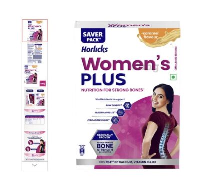 Information about Horlicks Women's Plus with Calcium, Vitamin D & K2 for Strong Bones | Flavour Caramel Horlicks Women's Plus Caramel is enriched with CALSEAL™ formula to support strong and healthy bones. It helps calcium reach your bones and does not contain added sugar. Key Ingredients: Calcium, Vitamin D, Vitamin K2, Maltodextrin Key Benefits: It supports strong and healthy bones It helps calcium reach your bones Vitamin K2 helps in binding calcium to bones Vitamin D aids in the absorption of calcium Good to Know: Vegetarian Allergen Information: Contains milk Product Form: Powder Directions for Use: Take 30gm of Horlicks Women's Plus Mix in 200 ml of hot milk Safety Information: Read the label carefully before use Store in an airtight container to avoid hardening Store in a cool and dry place Keep away from direct sunlight
