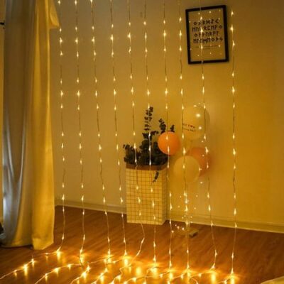 LED Decorative Waterfall Curtain String Light -3X 2.5 Meter-Warm White