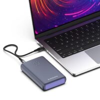 Ambrane 85W Fast Charging Powerbank for MacBook, Type C Laptop & Mobile Charging, 20,000mAh Battery, Triple Output, Power Delivery & Quick Charge (Powerlit Ultra lite, Black)