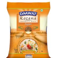 Daawat Rozana Super Basmati Rice 5Kg| For Everyday Consumption| Cooked Grain Upto 13mm*| Naturally Aged