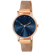 LOUIS DEVIN Rose Gold Plated Mesh Chain Analog Wrist Watch for Women
