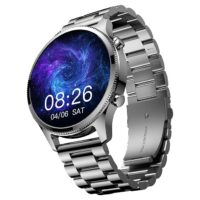 Noise Halo Plus Elite Edition Smartwatch with 1.46" Super AMOLED Display, Stainless Steel Finish Metallic Straps, 4-Stage Sleep Tracker, Smart Watch for Men and Women (Elite Silver)