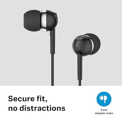 Sennheiser CX 80S in-Ear Wired Headphones with in-line One-Button Smart Remote with Microphone Black
