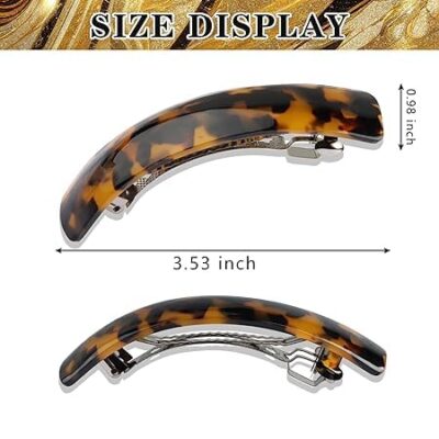 4 Pieces Hair Barrettes for Women Hair Clips Womens Hair Accessories Large French Hair Pin Retro Hair Clasp, 6 Colors (Classic Pattern)