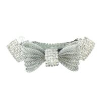 Accessher Studed Back Hair Center Clip with White Rhinestone for Womens and Girls