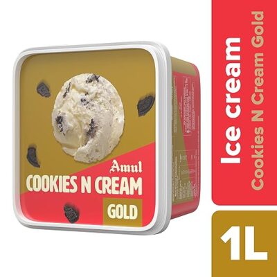 Amul Ice Cream Cookies N Cream Gold, 1 Litre