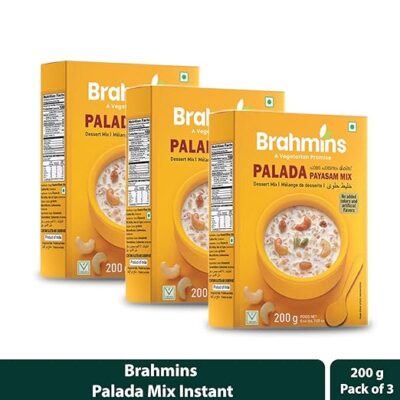 Brahmins Palada Payasam Mix – A Vegetarian Promise| Ready to Cook Dessert Mix| Ideal for Cooking Sweet Porridge| 100% Vegetarian| 200g x 3| 3 Packs