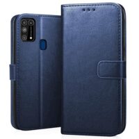 CEDO Samsung Galaxy M31 / F41 / M31 Prime Flip Cover | Leather Finish | Inside Pockets & Inbuilt Stand | Shockproof Wallet Style Magnetic Closure Back Case Flipcover (Blue)