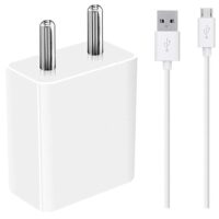 Charger for Vivo Y20 2021 Charger Original Adapter Like Wall Charger | Mobile Fast Charger | Android USB Charger with 1 Meter Micro USB Charging Data Cable (3 Amp, WE16, White)