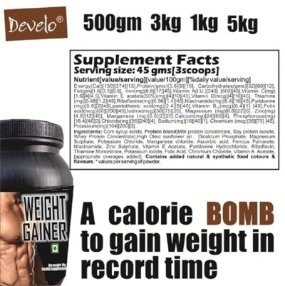 Develo Weight Gainer Protein Powder -Pack of 1kg Chocolate