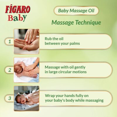 Figaro Baby Massage Oil with Goodness of Natural Olive oil enriched with vitamin E, Dermatologically tested, 400 ml