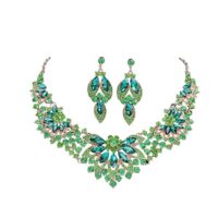 GEHNEY JN12 Jewelry Necklace and Earrings Set Gemstones Choker for Women and Girls (2 Piece Set – 1 Earrings, 1 Necklace)