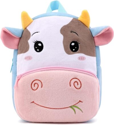HappyChild Cute Kids School Bag Plush Animal Cartoon Travel Bag for Baby Girl And Boy 1-5 Years
