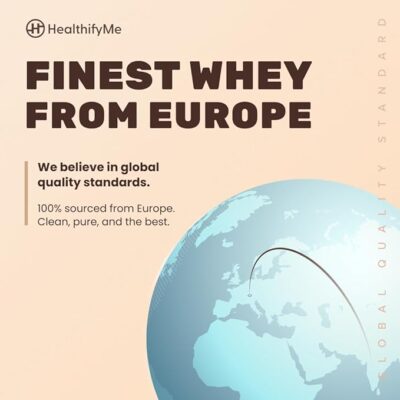 Healthifyme 100% Whey Protein Blend | Vanilla Flavour | 25.5gm protein, 5.6gm BCAA | With Digestive Enzymes | No added Sugar or Artificial Sweeteners | Zero Preservatives | Muscle Support & Recovery | Vegetarian | Isolate as Primary Source
