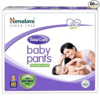 Himalaya Total Care Baby Pants Diapers, Small, 80 Count, Upto 4-8 kg, White, S