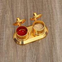 JAIPUR ACE Golden Metal Kumkum Holder/Kumkum Box for Gifting, Pooja, Thali, Mandir, Home, Temple, Gifting (Royal Kumkum Box)
