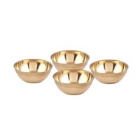 Kanshita's Rasoiware Brass Diya for Puja | Oil Lamp | Small Bowl/Katori 35 ml - Diwali Decoration Items for Home Decor 5.8 cm, Set of 4