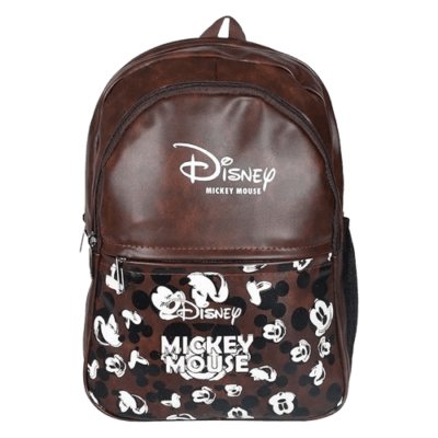 Kuber Industries Disney Mickey School Bag for Kids|Stylish Backpacks for Kids|Leather Waterproof Shoulder Straps Bag for College|Travel (Black)