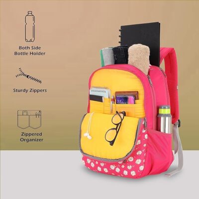 Lavie Sport 45cm Floral Printed 26 Litres School Backpack for Girls | Stylish and Trendy Casual Backpack