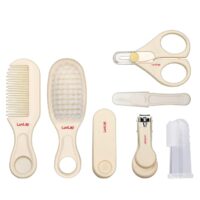LuvLap 7In1 Baby Grooming Kit,Portable Baby Grooming Kit for New Born Baby,Finger Brush,Hair Brush,Comb,Baby Nail Scissor,Baby Nail Cutter,Tweezer,Nail Filer,Newborn,Infants,Toddlers (White), 1 Count