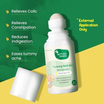 Mother Sparsh Tummy Roll On For Baby, Colic Relief, Constipation and Indigestion With Hing & Saunf | 100% Ayurvedic - 40ml