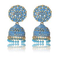 Nilu's Collection Ethnic Oxidised Jhumka for Women and Girls Wedding, Party Festival Wear Alloy Jhumki Earring (Red, Blue, Pink, Copper)