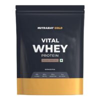 Nutrabay Gold Vital Whey Protein Powder - 1kg, Belgian Chocolate | 20g Protein for Beginners | Added Vitamins & Minerals | Muscle Growth & Faster Recovery | Gym Supplement for Men & Women
