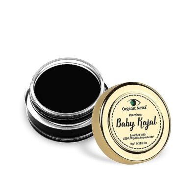 Organic Netra Baby Kajal - Water Resistant,Matte, Smudge Proof, Long lasting,For Normal Skin type,All Natural and Organic with no Harmful chemicals -8 gm