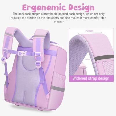 PALAY Unicorn Backpack for Kids Girls Stylish Durable Water-Resistant Backpack Shoulder School Bags for Girls Kids Birthday & Rakhi Gift - Purple