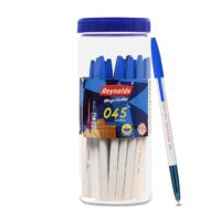 Reynolds 045 25CT JAR BLUE PACK | Ball Point Pen Set With Comfortable Grip | Pens For Writing | School and Office Stationery | Pens For Students | 0.7 mm Tip Size