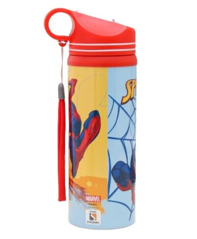 STRIDERS Quench Your Thirst with Style Spiderman Steel Water Bottle 500ml 3Y To 12Y