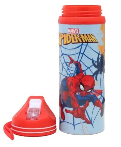STRIDERS Quench Your Thirst with Style Spiderman Steel Water Bottle 500ml 3Y To 12Y