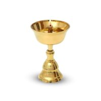 Shubhkart Nitya Akhand Narayan Diya - 110 gm | Brass Diya for Puja | Deepam Kundulu Jyot Diya Oil Lamp | Pooja Articles and Pooja Items for Home Temple (Height: 8.1 cm)