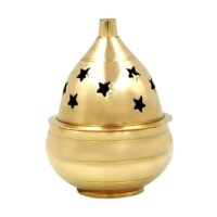 Shubhkart Nitya Kuber Goblet Brass Table Diya (Size 3) Brass Diya Oil Puja Lamp - Decorative Round for Home Office Gifts Pooja Articles-Diwali Gift Wedding Gift Decor (Height: 3 Inch) - 105 GMS