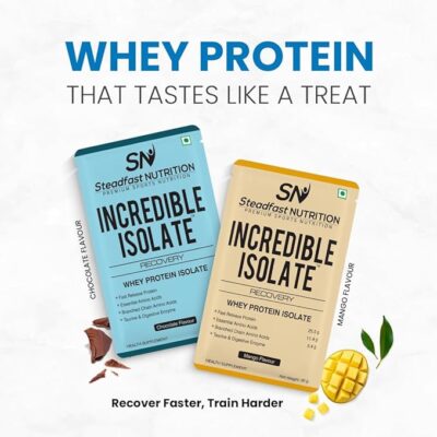 Steadfast Nutrition Incredible Isolate Whey Isolate Protein | 100% Pure Isolate Powder with 25g Protein | Muscle Building & Weight Loss Supplement | Instant muscle recovery (Mango, 6 Sachets)
