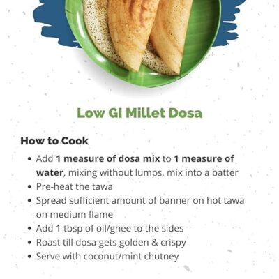 Sugar Watchers Millet Instant Dosa Mix | No Maida | Low GI | Diabetic Friendly | For Weight Loss | 100% Natural - No palm oil or preservatives | Sustainable and Vegan | Good For Heart Health | Suitable for Kids and good for entire family | 200 gm