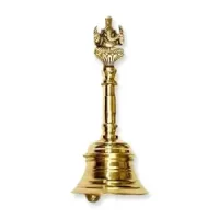 UAPAN Brass Pooja Bell (4 inch_Ganesh, Gold)
