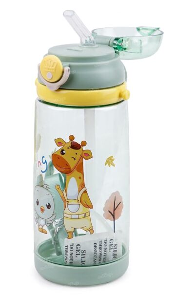 Zest 4 Toyz Water Bottle For Kids with Straw Non-Toxic & BPA Free Kids Water Bottle for School, Travel, Outdoor (550 ML) Green